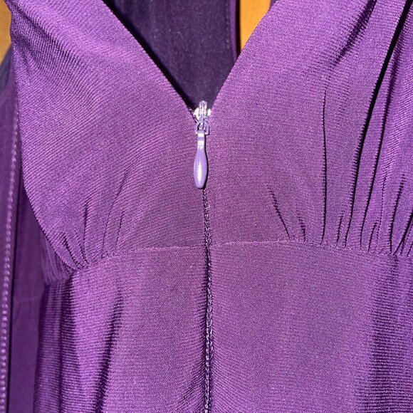 Dress Barn Petite 14 Purple Sleeveless Dress With Keyhole Beaded Waist - Picture 3 of 8